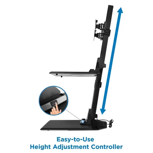 Mount-It! Standing Desks<28"W Electric Adjustable Standing Desk Converter with Dual Monitor Mount, Black (MI-7952)