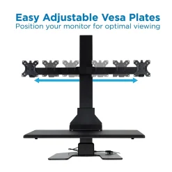 Mount-It! Standing Desks<28"W Electric Adjustable Standing Desk Converter with Dual Monitor Mount, Black (MI-7952)