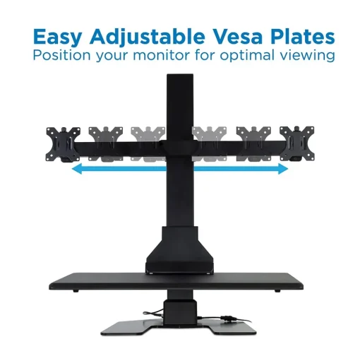 Mount-It! Standing Desks<28"W Electric Adjustable Standing Desk Converter with Dual Monitor Mount, Black (MI-7952)