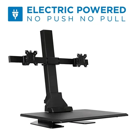 Mount-It! Standing Desks<28"W Electric Adjustable Standing Desk Converter with Dual Monitor Mount, Black (MI-7952)