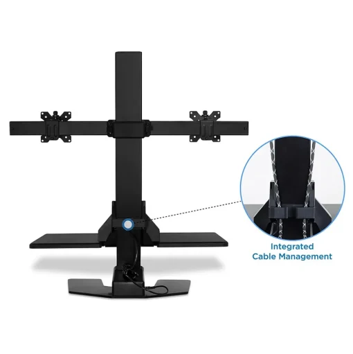 Mount-It! Standing Desks<28"W Electric Adjustable Standing Desk Converter with Dual Monitor Mount, Black (MI-7952)