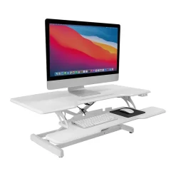 Mount-It! Standing Desks<38"W Electric Rectangular Adjustable Standing Desk Converter, White (MI-8012)
