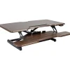 Mount-It! Standing Desks<38"W Electric Rectangular Adjustable Standing Desk Converter, Dark Walnut (MI-8011)