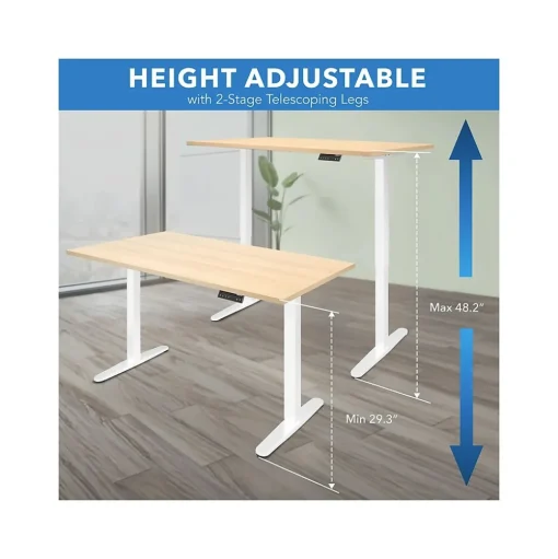 Mount-It! Standing Desks<55"W Electric Rectangular Adjustable Standing Desk, (MI-18097)