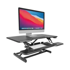 Mount-It! Standing Desks<38"W Electric Rectangular Adjustable Standing Desk Converter, Black (MI-8010)