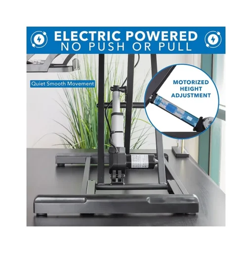 Mount-It! Standing Desks<38"W Electric Rectangular Adjustable Standing Desk Converter, Black (MI-8010)