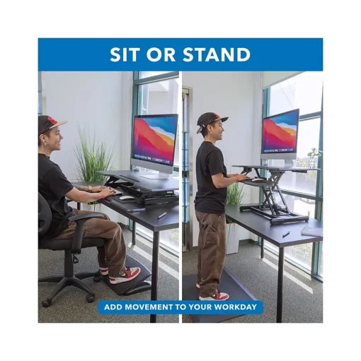 Mount-It! Standing Desks<38"W Electric Rectangular Adjustable Standing Desk Converter, Black (MI-8010)