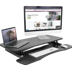 Mount-It! Standing Desks<36"W Manual Adjustable Standing Desk Converter, Black (MI-8050)