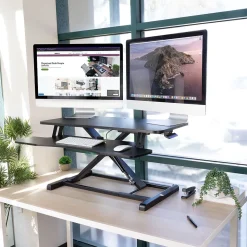 Mount-It! Standing Desks<36"W Manual Adjustable Standing Desk Converter, Black (MI-8050)