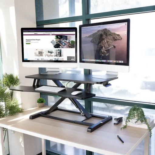 Mount-It! Standing Desks<36"W Manual Adjustable Standing Desk Converter, Black (MI-8050)