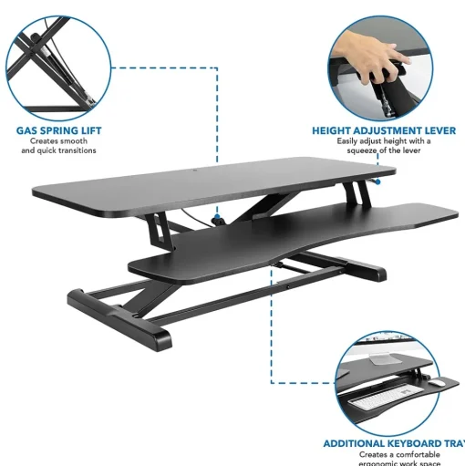 Mount-It! Standing Desks<36"W Manual Adjustable Standing Desk Converter, Black (MI-8050)