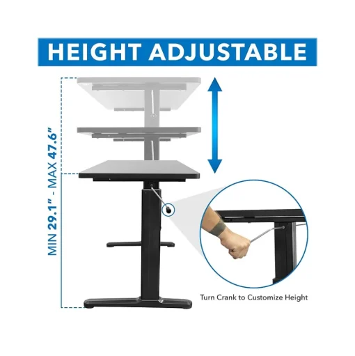 Mount-It! Standing Desks<55"W Manual Adjustable Standing Desk, Black (MI-7981)