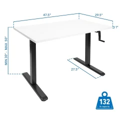Mount-It! Standing Desks<48"W Manual Adjustable Standing Desk, White/Black (MI-18069)