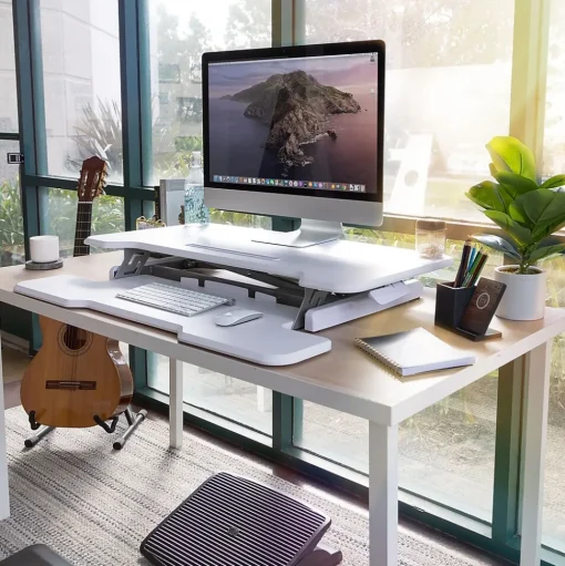 Mount-It! Standing Desks<38"W Manual Adjustable Standing Desk Converter, White (MI-15005)