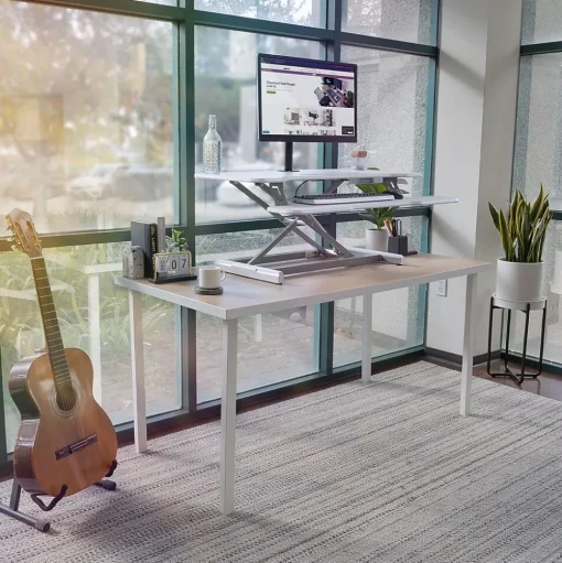 Mount-It! Standing Desks<38"W Manual Adjustable Standing Desk Converter, White (MI-15005)