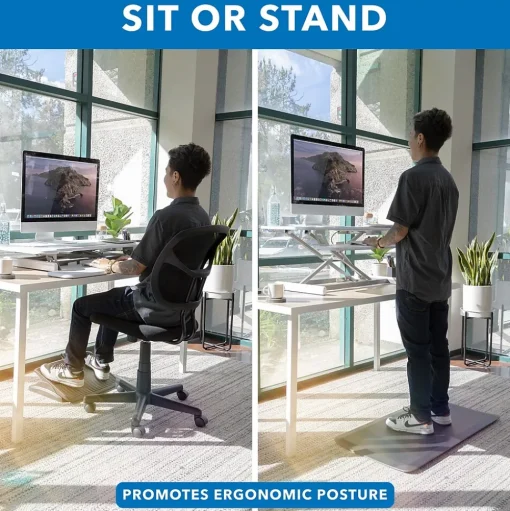 Mount-It! Standing Desks<38"W Manual Adjustable Standing Desk Converter, White (MI-15005)