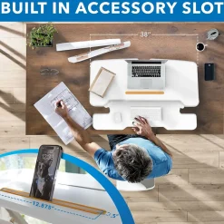 Mount-It! Standing Desks<38"W Manual Adjustable Standing Desk Converter, White (MI-15005)