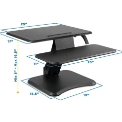 Mount-It! Standing Desks<25"W Manual Adjustable Standing Desk Converter, Black (MI-7957)