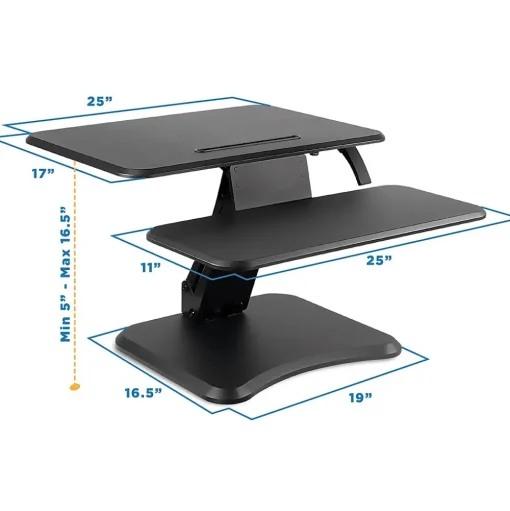Mount-It! Standing Desks<25"W Manual Adjustable Standing Desk Converter, Black (MI-7957)