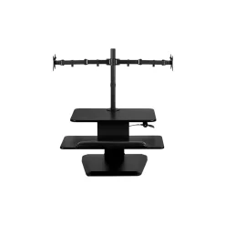 Mount-It! Standing Desks<24"W Manual Adjustable Standing Desk Converter with Dual Monitor Mount, Black (MI-7914)