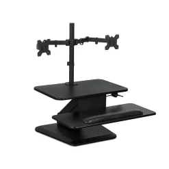 Mount-It! Standing Desks<24"W Manual Adjustable Standing Desk Converter with Dual Monitor Mount, Black (MI-7914)