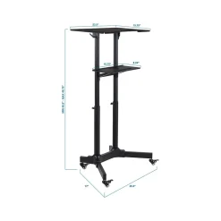 Mount-It! Standing Desks<24"W Portable Lectern Adjustable Aluminum Standing Podium, Black (MI-7971)