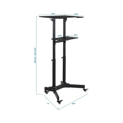 Mount-It! Standing Desks<24"W Portable Lectern Adjustable Aluminum Standing Podium, Black (MI-7971)