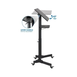 Mount-It! Standing Desks<24"W Portable Lectern Adjustable Aluminum Standing Podium, Black (MI-7971)