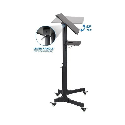 Mount-It! Standing Desks<24"W Portable Lectern Adjustable Aluminum Standing Podium, Black (MI-7971)