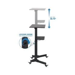 Mount-It! Standing Desks<24"W Portable Lectern Adjustable Aluminum Standing Podium, Black (MI-7971)