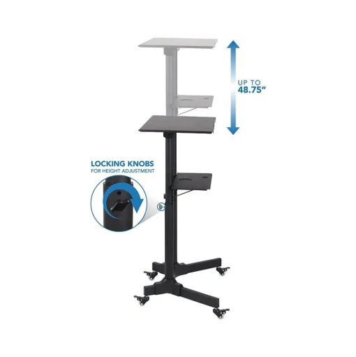 Mount-It! Standing Desks<24"W Portable Lectern Adjustable Aluminum Standing Podium, Black (MI-7971)