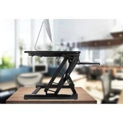 Mount-It! Standing Desks<35.5"W Rectangular Adjustable Metal Standing Desk Converter, Black (MI-7955)