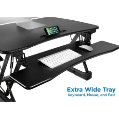 Mount-It! Standing Desks<35.5"W Rectangular Adjustable Metal Standing Desk Converter, Black (MI-7955)