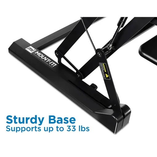 Mount-It! Standing Desks<35.5"W Rectangular Adjustable Metal Standing Desk Converter, Black (MI-7955)