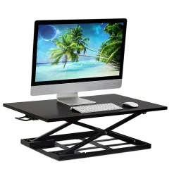 Mount-It! Standing Desks<32"W Rectangular Adjustable Metal Standing Desk Converter, Black (MI-7929BLK)
