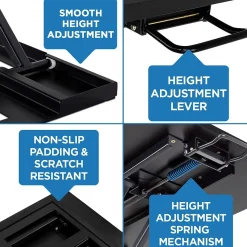 Mount-It! Standing Desks<32"W Rectangular Adjustable Metal Standing Desk Converter, Black (MI-7929BLK)