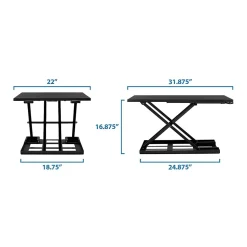 Mount-It! Standing Desks<32"W Rectangular Adjustable Metal Standing Desk Converter, Black (MI-7929BLK)