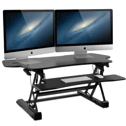 Mount-It! Standing Desks<12"W Rectangular Adjustable Metal Standing Desk Converter, Black (MI-7925)