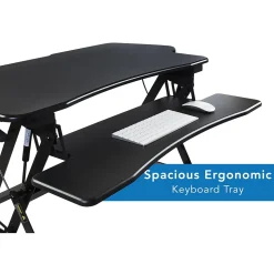 Mount-It! Standing Desks<12"W Rectangular Adjustable Metal Standing Desk Converter, Black (MI-7925)