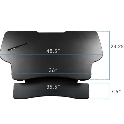 Mount-It! Standing Desks<12"W Rectangular Adjustable Metal Standing Desk Converter, Black (MI-7925)