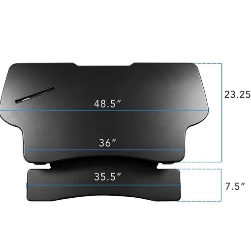 Mount-It! Standing Desks<12"W Rectangular Adjustable Metal Standing Desk Converter, Black (MI-7925)