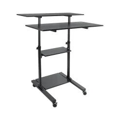 Mount-It! Standing Desks<Mount-lt! 37"-55" Adjustable Monitor Rolling Stand up Desk, Black (MI-7970B)