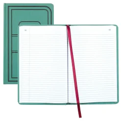 National Brand Accounting & Record Journals<Canvas Tuff Series Record Book, 7.63" x 12.13", Green, 150 Sheets/Book (A66300R)