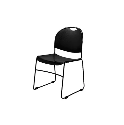 National Public Seating Folding & Stacking<Commercialine 850 Series Ultra Compact Stack Chair, Black, 20 Pack (850-CL/20)