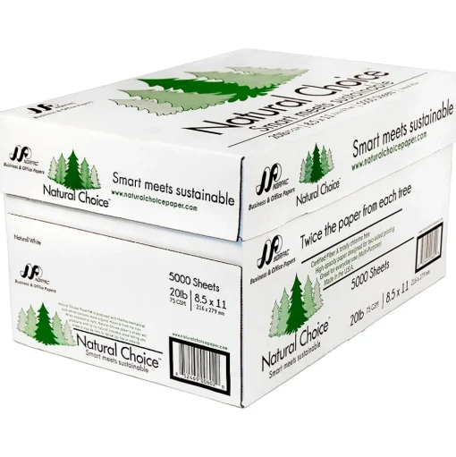 Natural Choice Multipurpose Paper<8.5" x 11" Multipurpose Paper, 20 lbs., 92 Brightness, 5000 Sheets/Carton (MNW000-01)