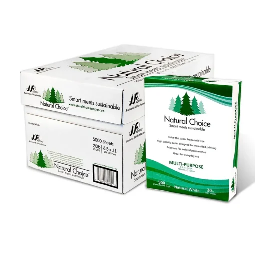 Natural Choice Multipurpose Paper<8.5" x 11" Multipurpose Paper, 20 lbs., 92 Brightness, 5000 Sheets/Carton (MNW000-01)