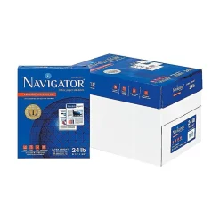 Navigator Large Quantity Paper<Premium 8.5" x 11" Multipurpose Paper, 24 lbs., 99 Brightness, 500/Ream, 10 Reams/Carton (NMP1124)