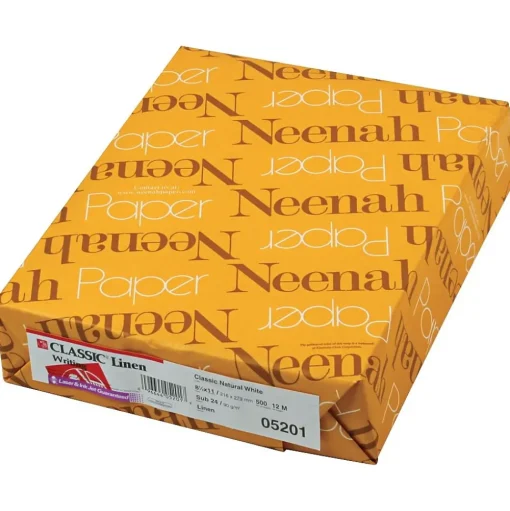 Neenah Paper Resume Paper<Neenah Classic® Linen Premium Writing Paper, Classic Natural White (NEE05201)
