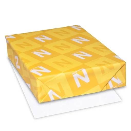 Neenah Paper Card Stock<Astrobrights 135 lb. Cover Paper, 8.5" x 11", Yellow/White Dupex, 1500 Sheets/Case (45305A)