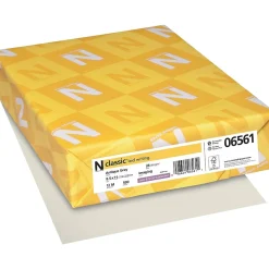 Neenah Paper Resume Paper<Classic® 8 1/2" x 11" 24 lbs. Laid Writing Imaging Paper, Antique Gray, 500/Ream